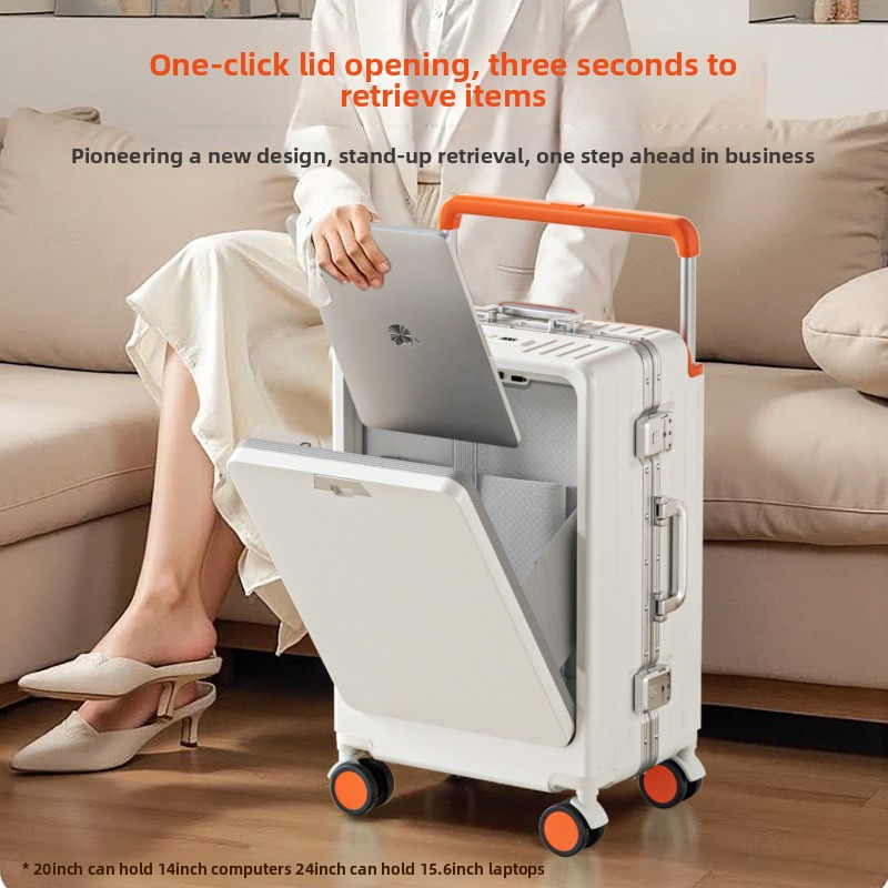 Spinner Wheel Rolling Suitcase 20 Inch - Koper Aluminium 20/24/26 inci dengan Bukaan