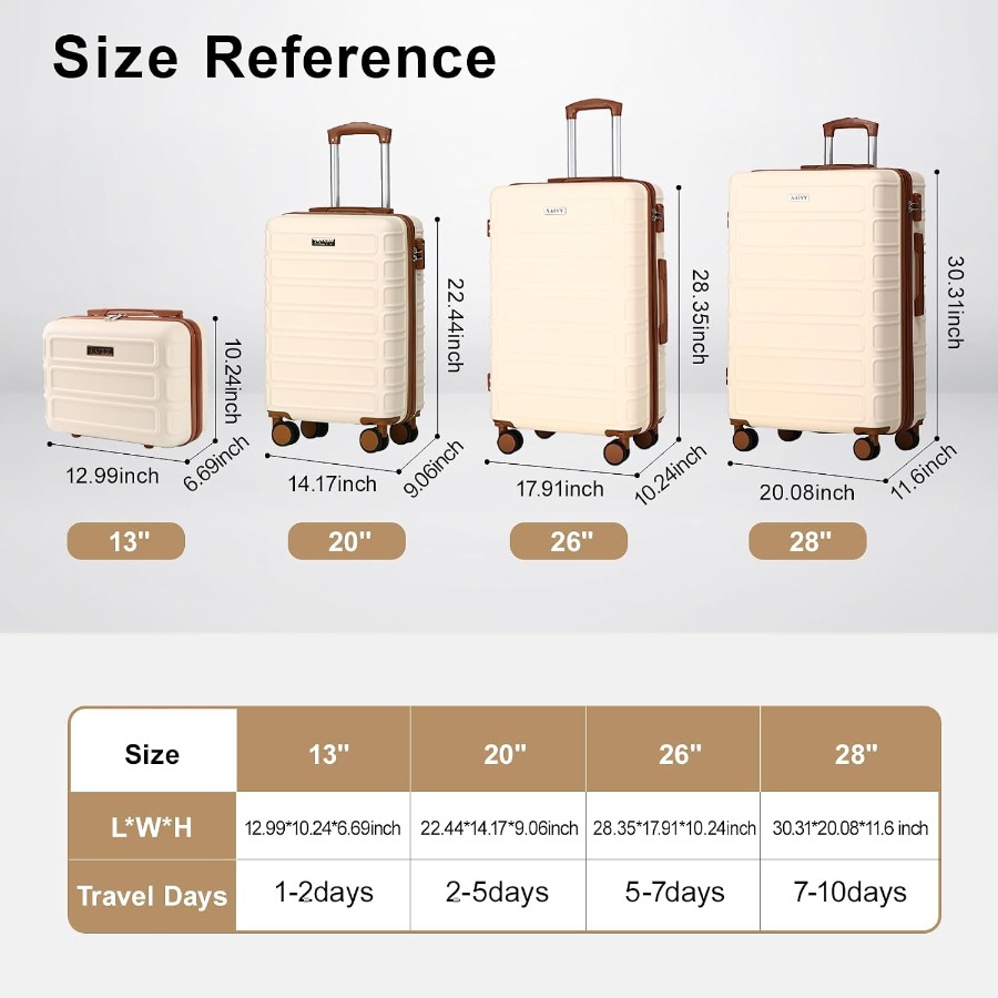 4 Set Koper Perjalanan ABS yan - Expandable Hard Shell Luggage Set ulasan dan harga