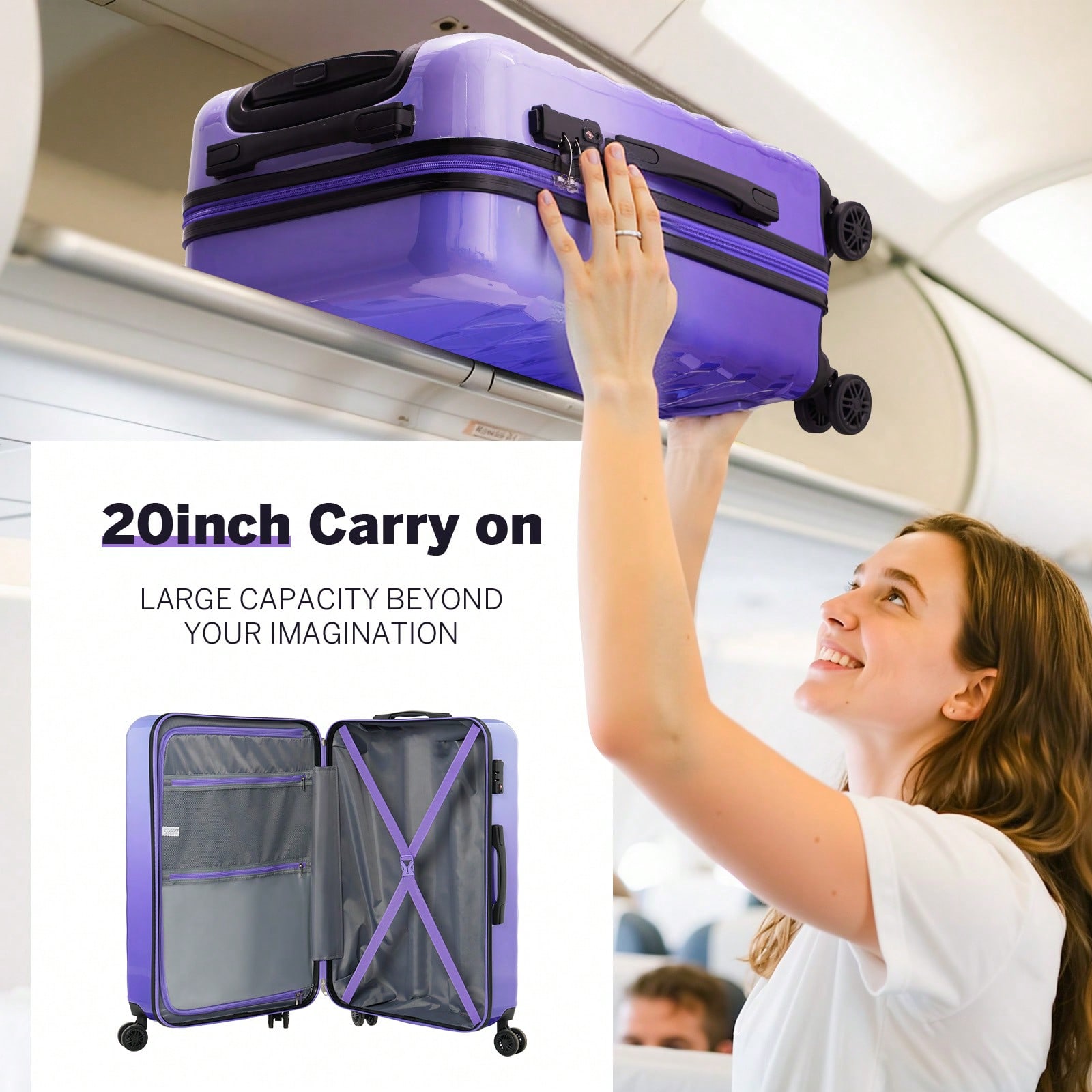 Set Koper Keras 20/28 Inci unt - Spinner Wheel Rolling Suitcase 20 Inch ulasan dan harga